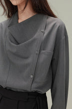 Vintage Relaxed Draped Neck Blouse