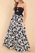 Elasticated high-rise wide-leg culottes