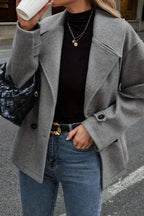Oversized Versatile Wool Blend Short Blazer Style Coat