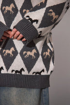 Long Sleeve Colorblock Knit Sweater