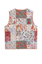 Printed Cotton Jacket + Vest + Skirt Set