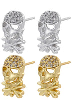 Halloween Zircon Skull Stud Earrings