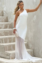 Mozision One Shoulder Backless Maxi Dress