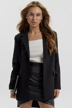 Single Button Loose Fit Blazer