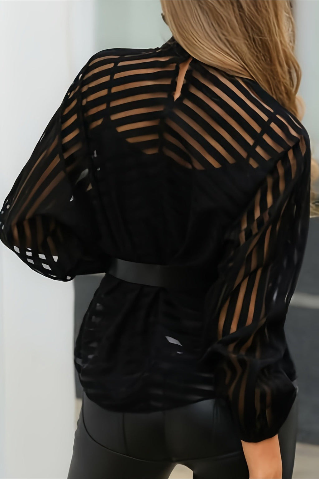 Striped Relaxed Fit Long Sleeve Chic Versatile Blouse