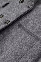 Button Detail Wool Blend Overcoat