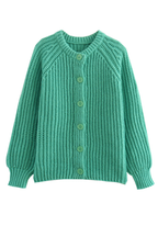 Solid Color Cardigan Long Sleeve Knitted Sweater Jacket