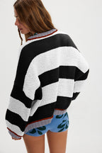 Loose Fit Striped Pullover Sweater