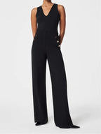 Button wide-leg flat T-shirt