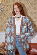 Vintage Argyle Mohair Cardigan