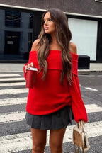 Straight Shoulder Loose Fit Sweater