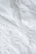 Heavy Lace 3D Embroidery Strapless Camellia Prom Dress