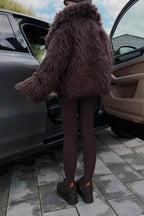HOT TREND CHOCOLATE FUR JACKET