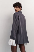 Oversized Ruffle Lace Sleeve Blazer