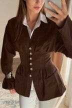 Retro Tailored Pintuck Blouse