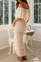 Hollow Tie Shawl Layered Vacation Dress