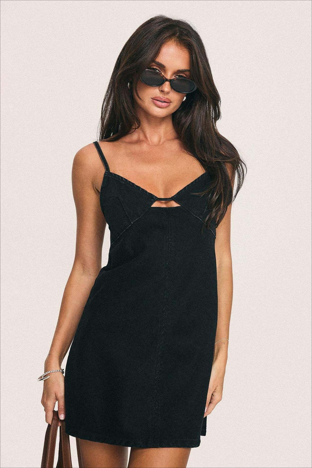 Sexy Low Cut Spaghetti Strap Denim Dress