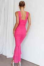 Panel Ruched Mermaid Cocktail Dress