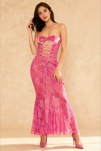 Sexy Lace-up Backless Bodycon Maxi Dress