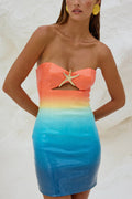 Gradient Sequin Sexy Off-the-shoulder Hollow Slim Mini Dress