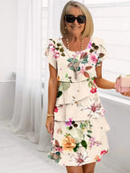 Paulina Elevated Pleated Floral Print Ruched Dress Statement Occasion Edit