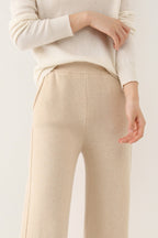 Wool Soft Straight Split Knit Pants