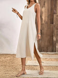Teodora Minimalist Hollow Back Tank Dress Premium Wardrobe Essential