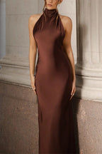Sexy Satin Backless Sleeveless Party Dress