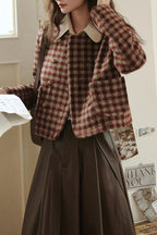 Vintage Plaid Single Breasted Jacket