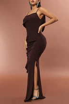 Cami Sleeveless Sequin Embroidered Backless Party Dress