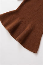 Relaxed Hem Detail Ribbed Knit Top