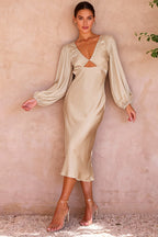 Wren Long Sleeve Charming Twist Maxi Dress