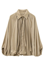 Fashion Lapel Loose Puff Long Sleeve Casual Zipper Jacket