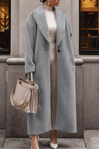 Fleece Lapel Long Sleeve Cozy Overcoat