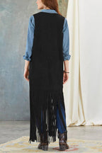 Fashionable Tassel Horse Slim Fit Sleeveless Vest Cape Coat