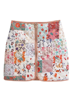 Printed Cotton Jacket + Vest + Skirt Set