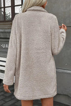Elegant Faux Fur Single Breasted Warm Coat