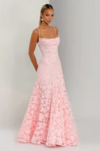 Tie Back Jacquard Lace Birthday Dress