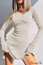Back Strap Long Sleeve Mini Dress
