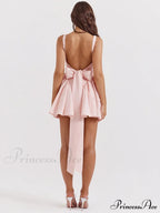 Backless Bow Stylish Mini Dress