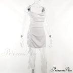 Backless Cowl Neck Charming Flower Frill Mini Dress