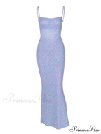 Backless Floral Graceful Mesh Maxi Dress