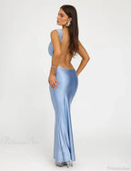 Backless Mermaid Satin Party Dress