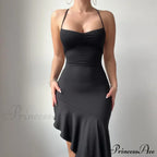 Backless Ruffle Elegant Tie Detail Sleeveless es Summer Midi Dress