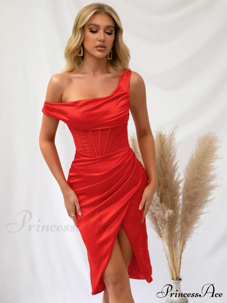 Backless Ruffle Graceful Satin Mini Nightdress