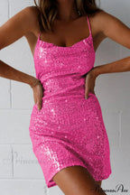 Backless Sequin Stylish Suspender Mini Dress