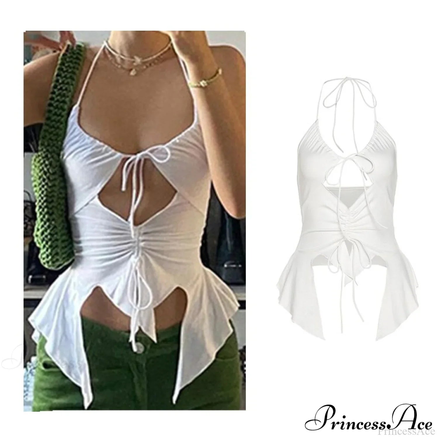 Backless Sleeveless Spaghetti Strap Halter Camis