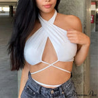 Backless Sleeveless Spaghetti Strap Halter Camis