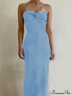 Backless Twist Knitted Fashion Outfits Maxi Dress