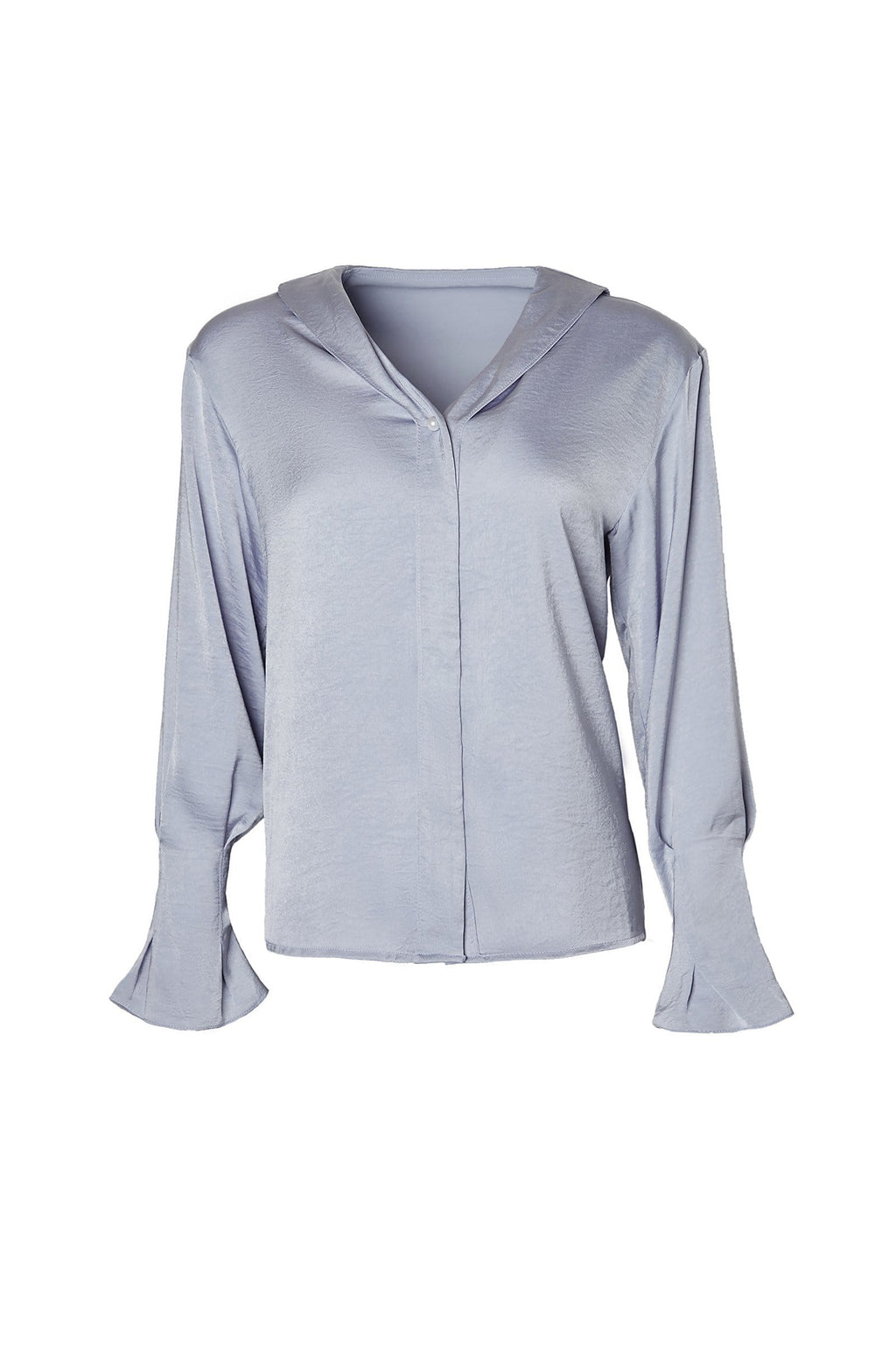 Keren Light Blue Puff Sleeve Shirt